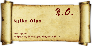 Nyika Olga névjegykártya